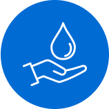 Water impact open hand water icon