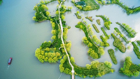 Taicang, China aerial shot