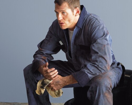 A man wearing workwear