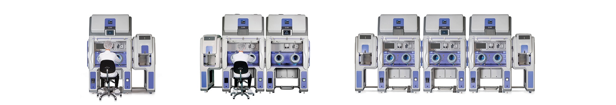 3 dfferent Bioquell Qube configurations