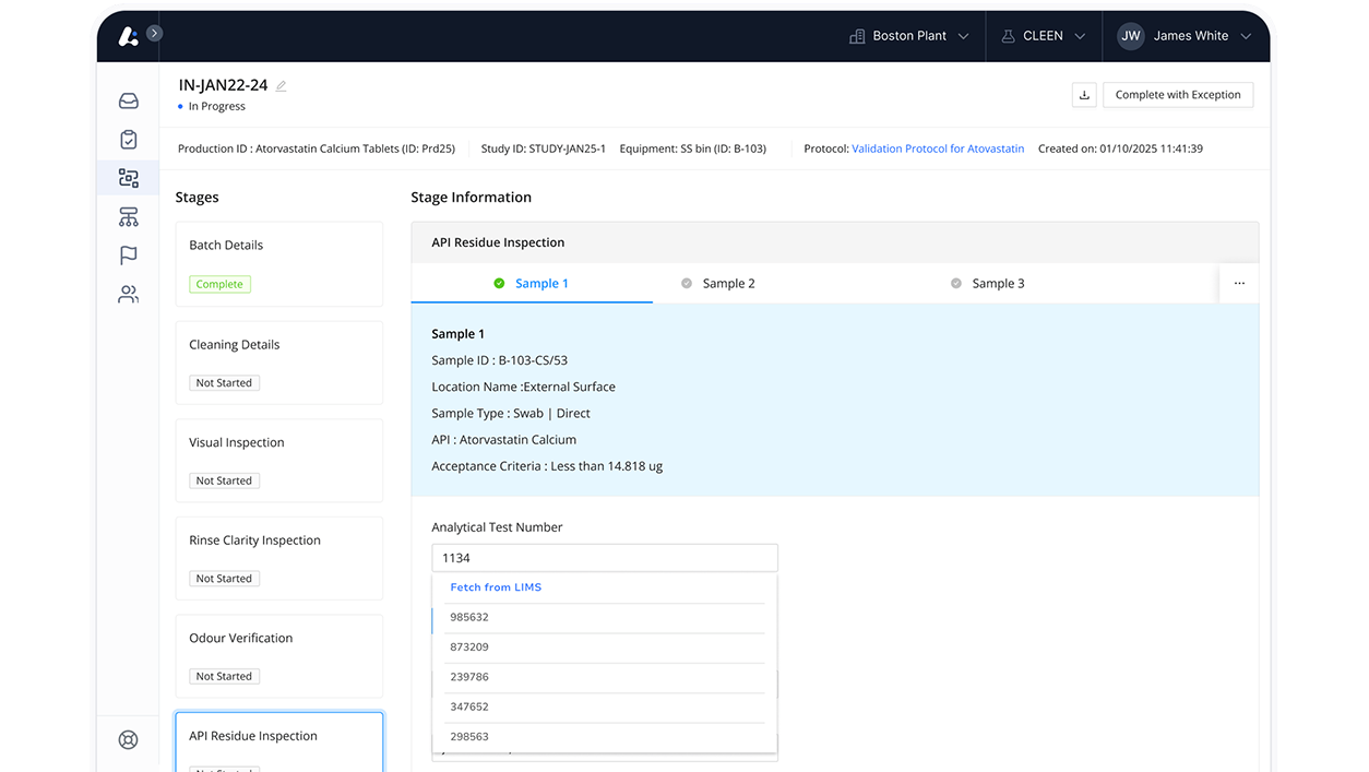 Screenshot of CLEEN Validation Process