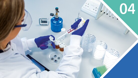 Scientist testing in a petri dish, #4