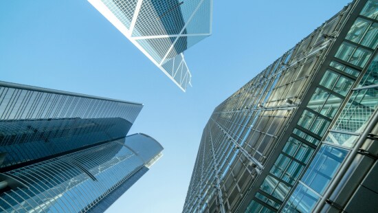 Skyscraper buildings.