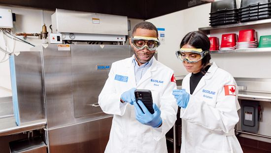 Ecolab experts reviewing back of house needs.